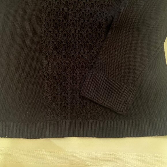 Sweater 3/4 Sleeve Cotton Boat Neck Black Size L NWOT Ruby Rd - Picture 4 of 10